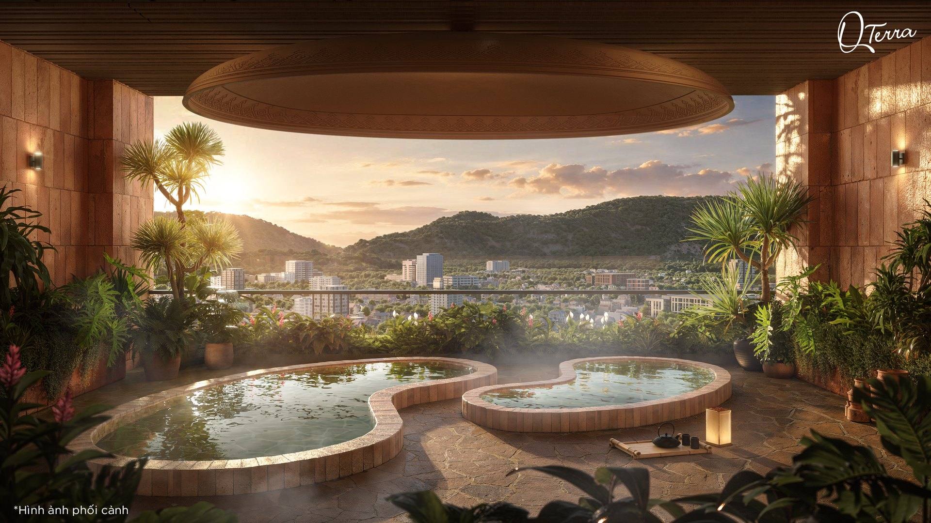 Khu ngâm nóng Onsen tầng 21 tại Q'Terra